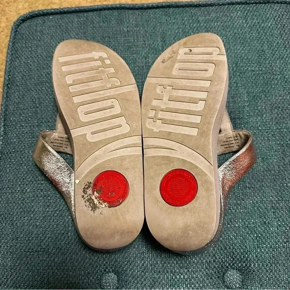 Silver FitFlop Sandals Size 10 - Picture 6 of 6